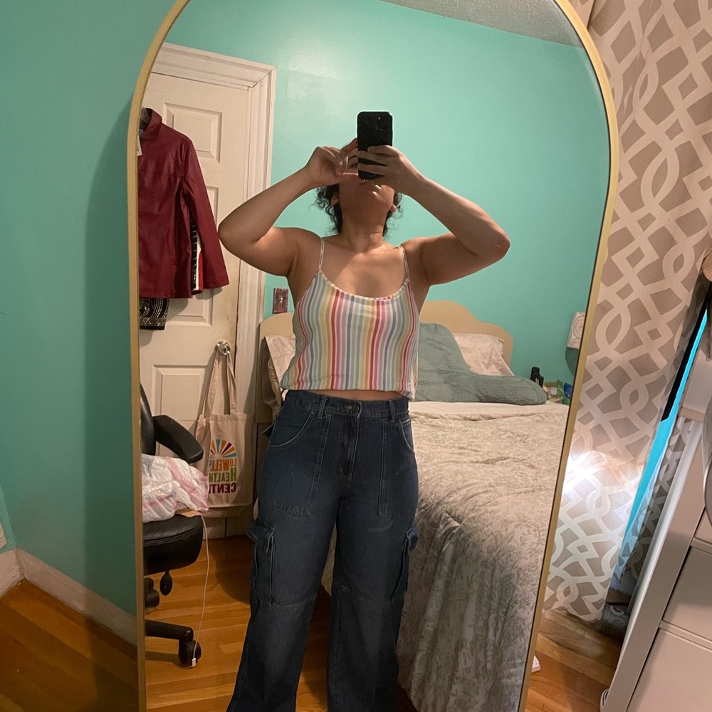 Zara denim cargo pants